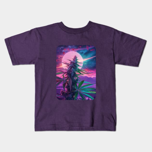 Sunset Weed Kids T-Shirt by DavidLoblaw